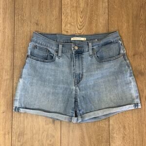 Levi Strauss & Co. Women's Shorts 28" Waist Mid Rise Cuffed Stretch‎ Denim READ